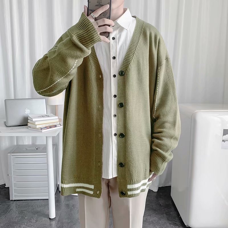 Áo khoác nam Cardigan bằng vải dệt kim mỏng tay dài dáng rộng rãi thời trang mùa thu cho áo len bigsize áo khoác unisex  fashion cardigan nam áo nỉ sweater nữ