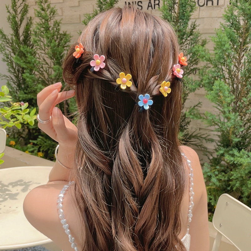 Set 10 Kẹp Tóc Hoa Nhiều Màu Dễ Thương
