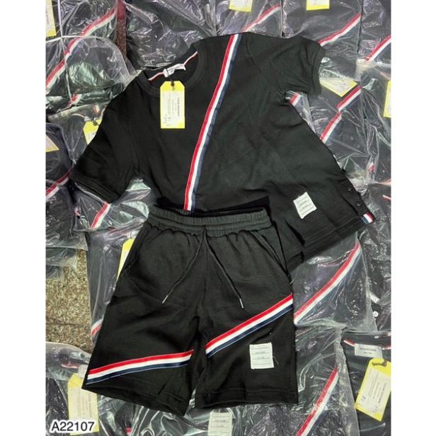 Bộ Nam Thome Viền Kẻ - Bộ Thể thao mùa hè Cao Cấp Cho Nam