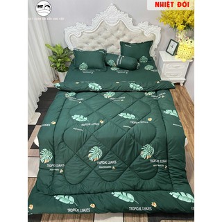 [SIÊU SALE] Bộ Chăn Phao Ga Gối Poly cotton 5 Món [1 Chăn phao + 1 Ga chun + 2 Vỏ gối nằm + 1 Vỏ gối ôm]