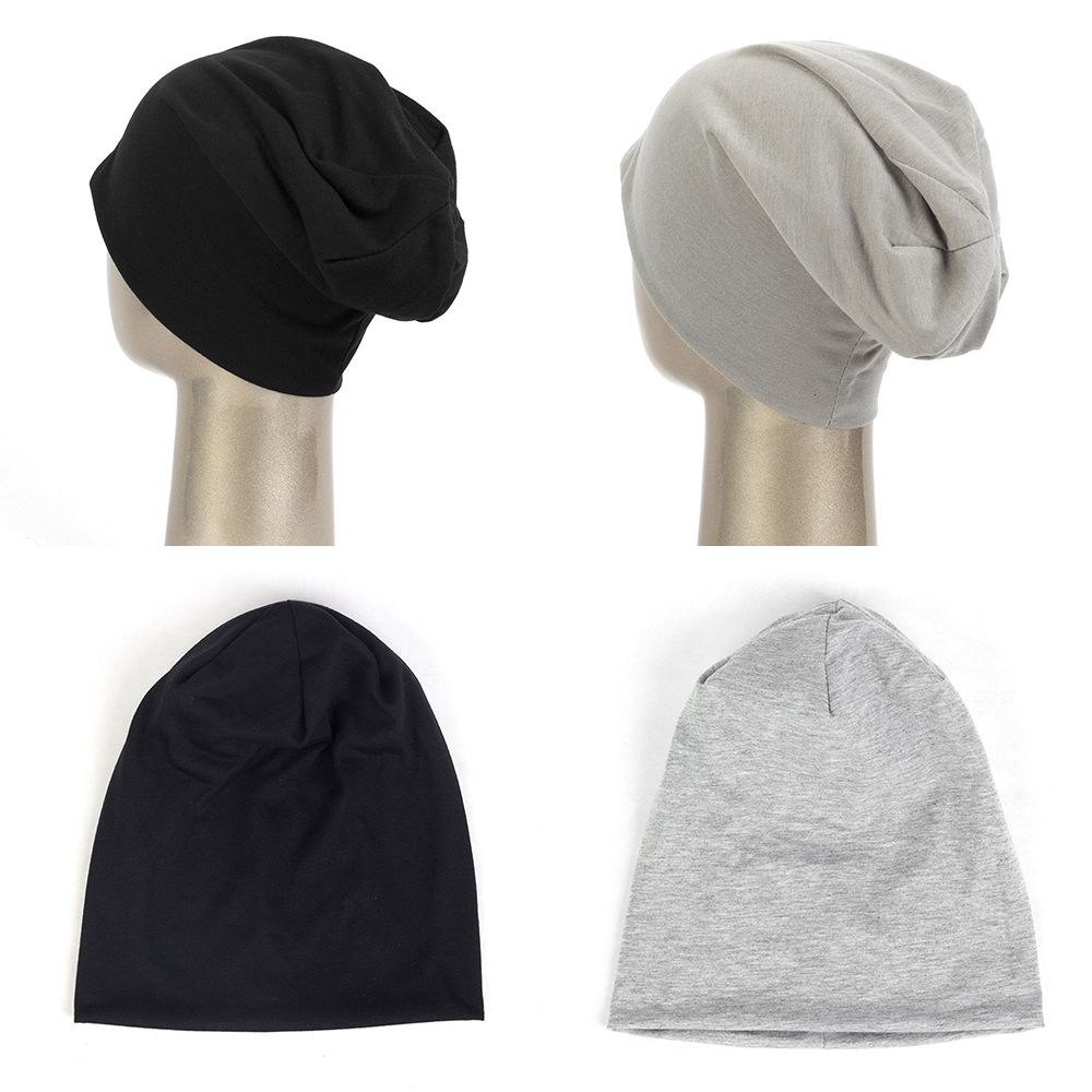 Mũ beanie dệt kim hai lớp màu trơn chống gió thời trang thu đông cá tính cho nam và nữ