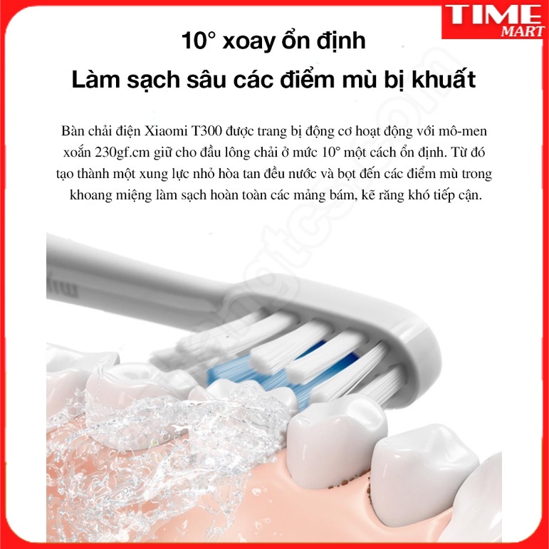 Bàn chải điện siêu âm Xiaomi Mijia Sonic T300 model MES602 [TIME_MART siêu thị tiện ích gia đình]