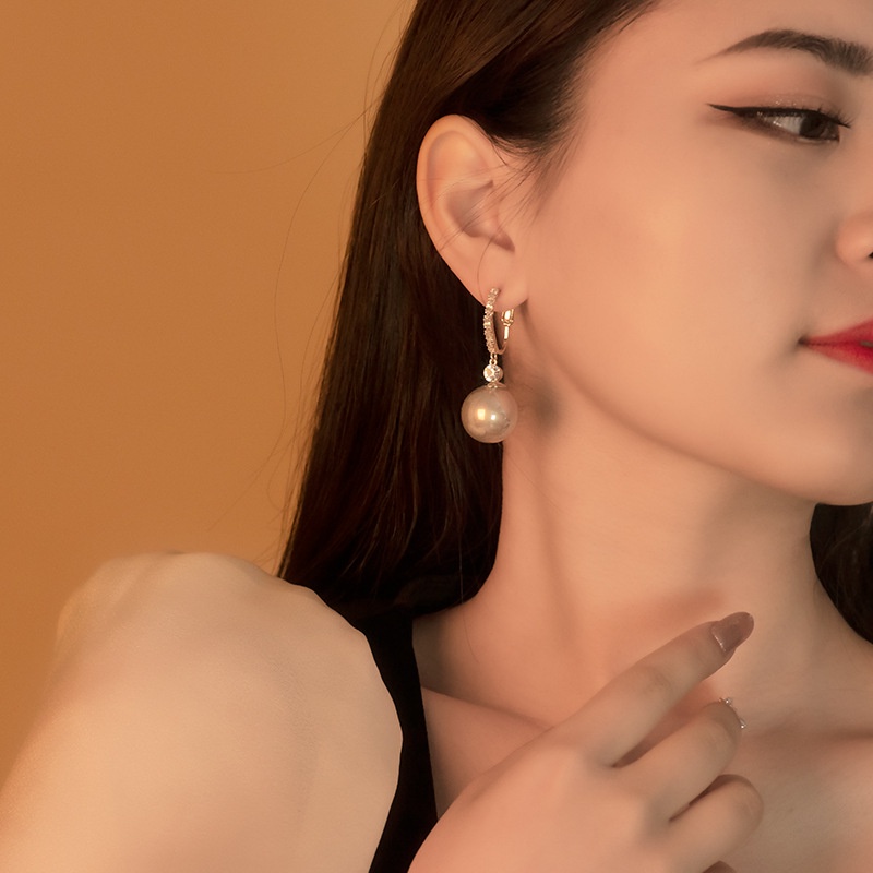 Bông tai bạc S925 đính ngọc trai phong cách thời trang nữ tính