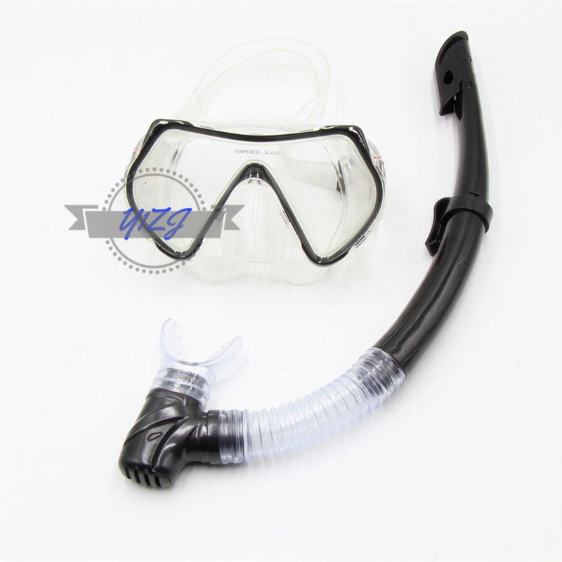 Y1ZJ Swimming Goggles Diving Mask Dry Top Snorkel Adjustable Snorkeling Gear Kit &amp;VN