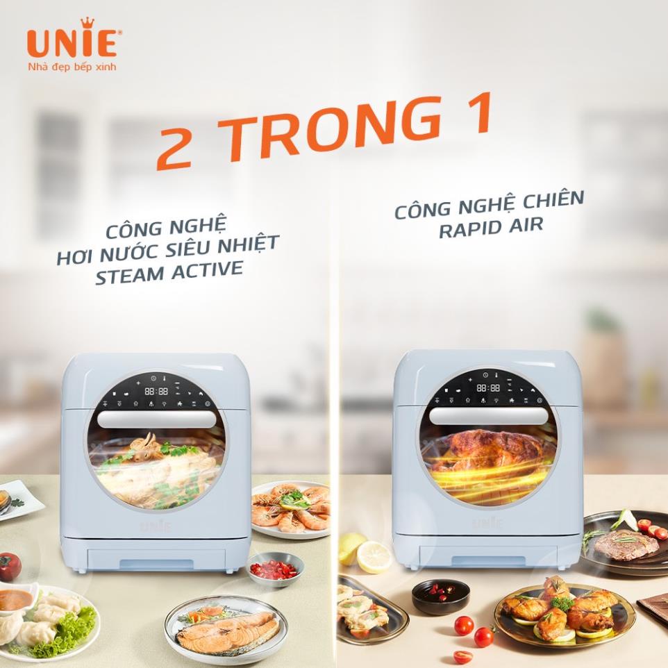 NỒI CHIÊN KHÔNG DẦU ĐA NĂNG , NỒI CHIÊN HẤP UNIE STEAM COLOR 15L CHIÊN HẤP THÔNG MINH 2 TRONG 1