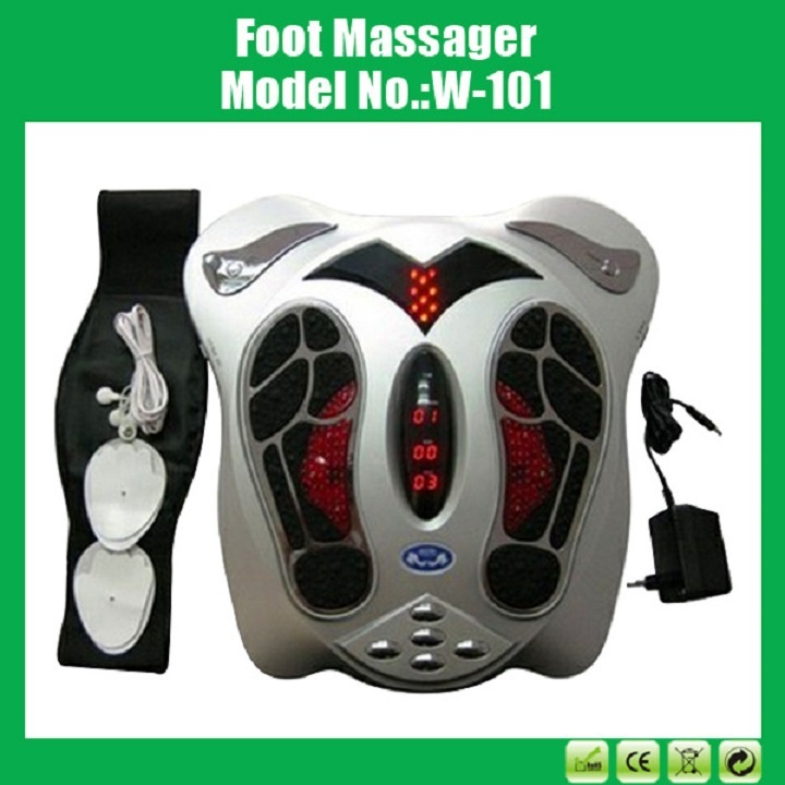 Máy massage chân điện xung hồng ngoại tặng kèm đai giảm béo và 8 miếng dán điện cực