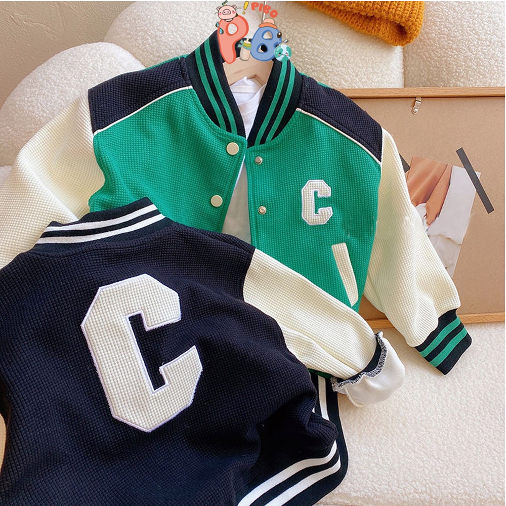 Áo Bomber Bé Trai Áo Khoác Bóng Chày Chất Tổ Ong Thời Trang Dễ Phối Đồ - BabyBoo - PiBo Store