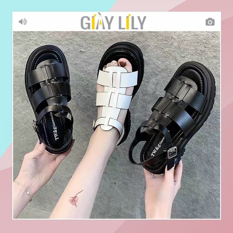 Sandal Nữ LILY Độn Đế Học Sinh Quai Đan Chiến Binh Đế Êm