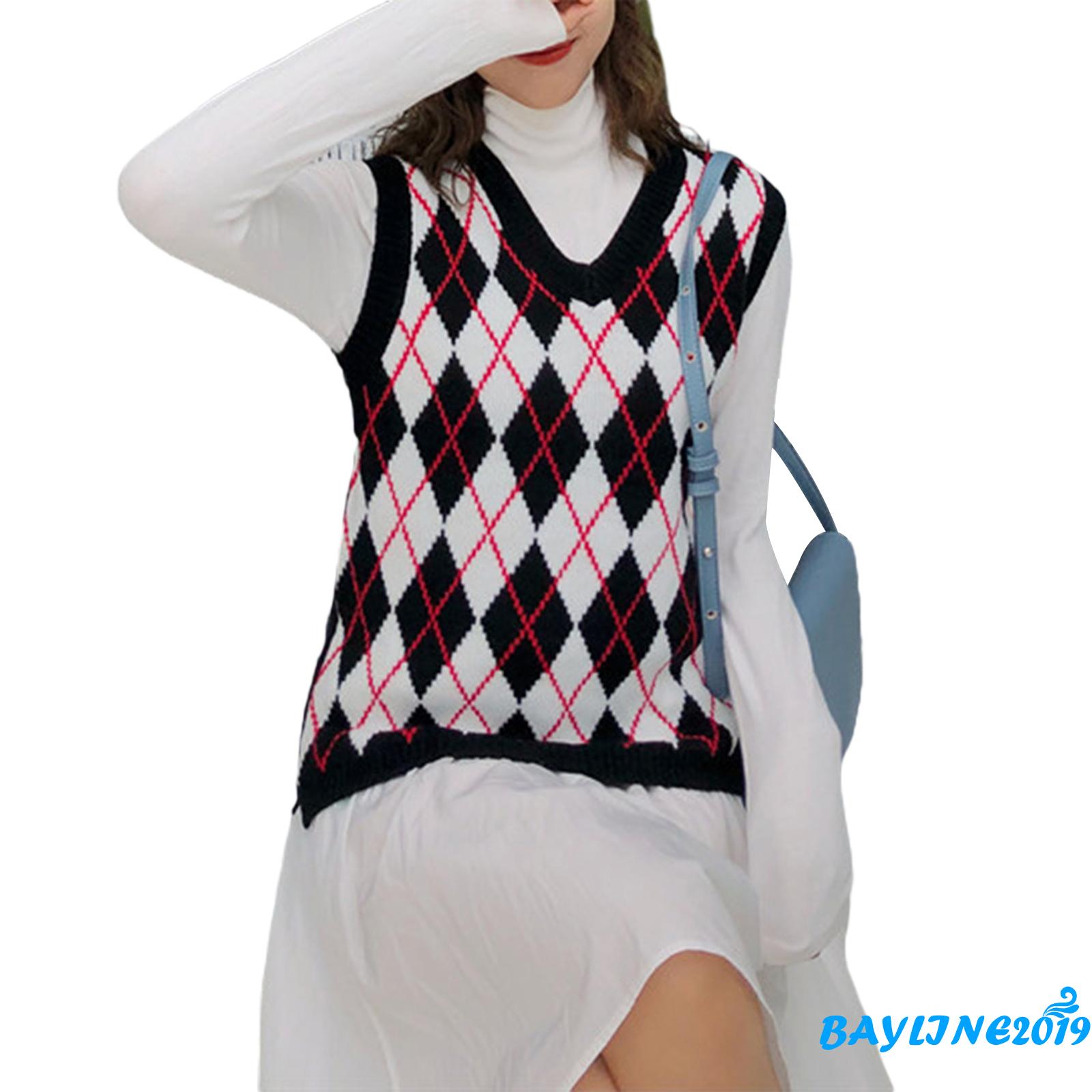 Áo sweater không tay cỗ chữ V phong cách thời trang quyến rũ | BigBuy360 - bigbuy360.vn