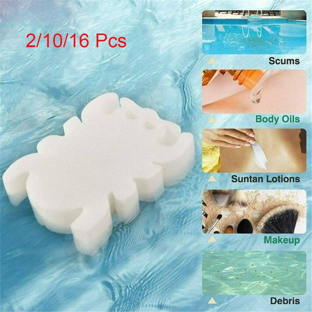 Bộ 2 / 10 / 16 Miếng Xốp Thấm Hút Dầu Vệ Sinh Hồ Bơi Tiện Dụng