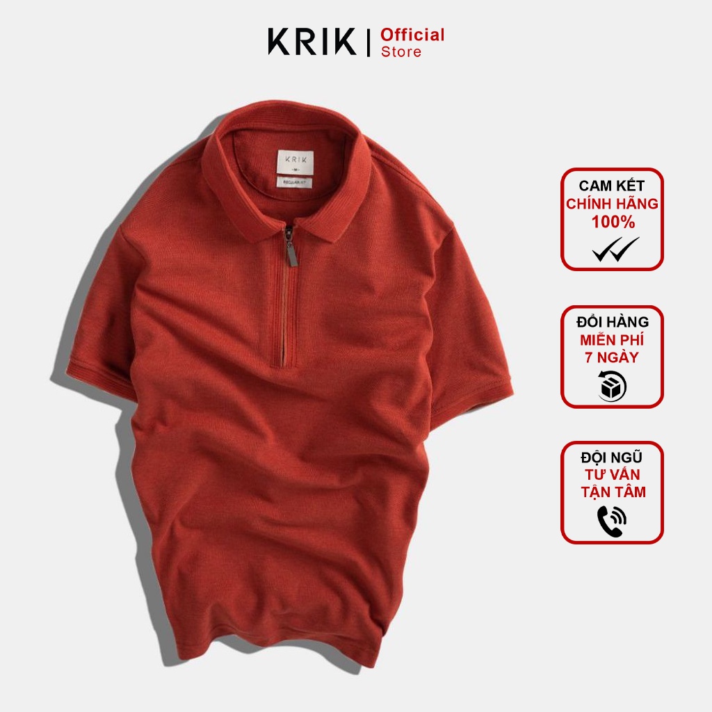 Áo Polo Nam Chính Hãng Local Brand Đẹp KRIK Chất Vải Cotton Có Khóa Zip Nhiều Màu 4007