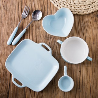Set bát đĩa gốm nhiều màu kute