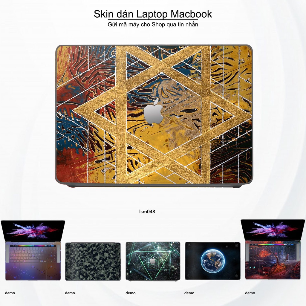 Skin dán Macbook mẫu Tấm Khiên David - lsm048 (đã cắt sẵn, inbox mã máy cho shop)