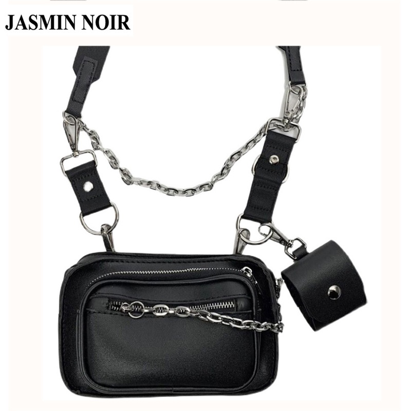 Túi đeo chéo ngực JASMIN NOIR da PU phong cách retro cá tính cho nữ