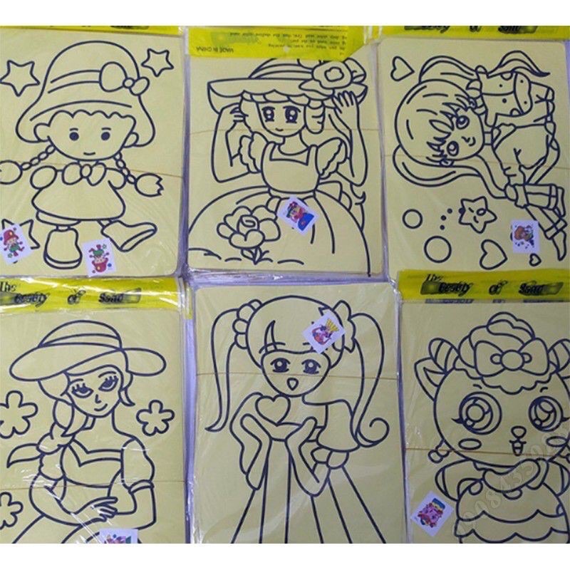 Tranh cát a4 kèm túi cát