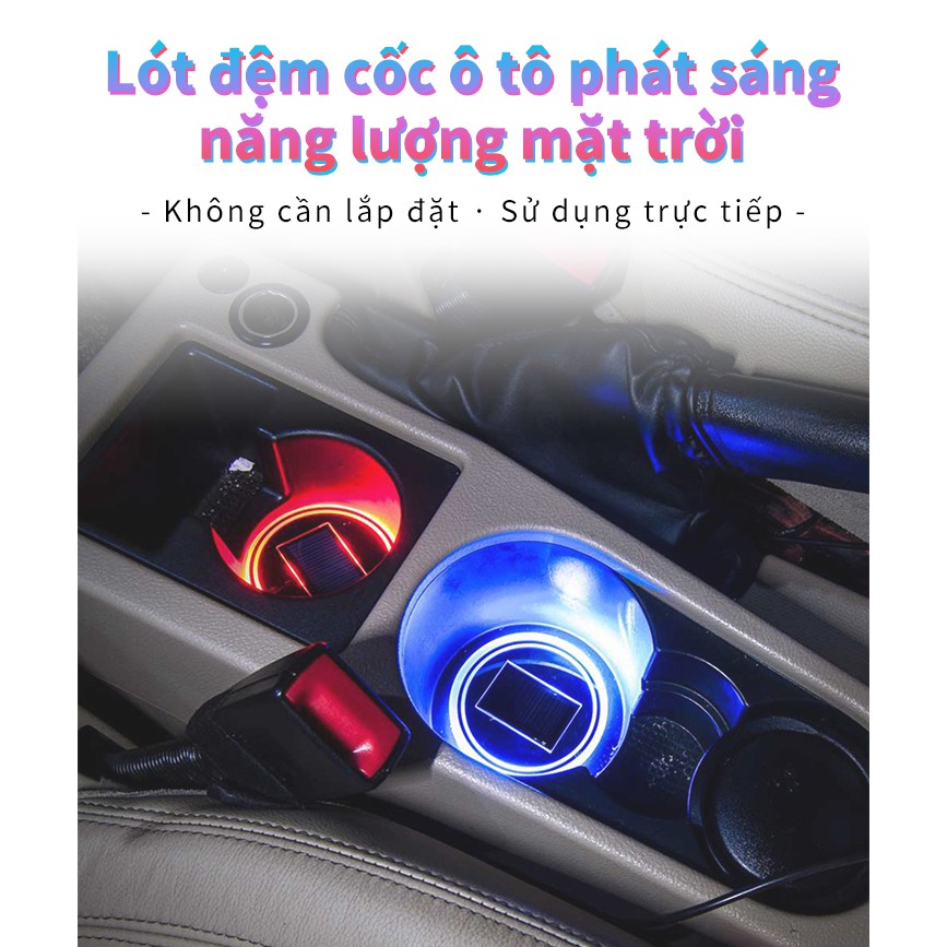 Đệm lót cốc nước trong ô tô phát sáng LED cảm ứng năng lượng mặt trời----cảm ứng tự động