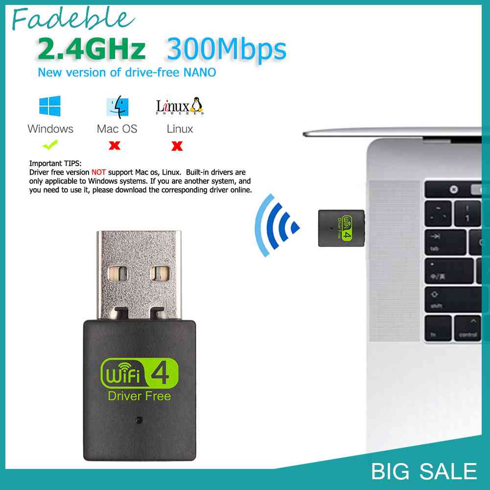 Usb Phát WiFi Không Dây WD-3505C 300Mbps 2.4GHz