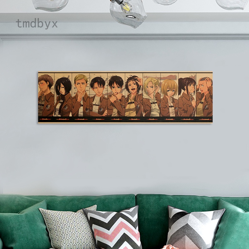 Tmdbyx Áp Phích Bộ Sưu Tập Nhân Vật Attack on Titan-70*21cm