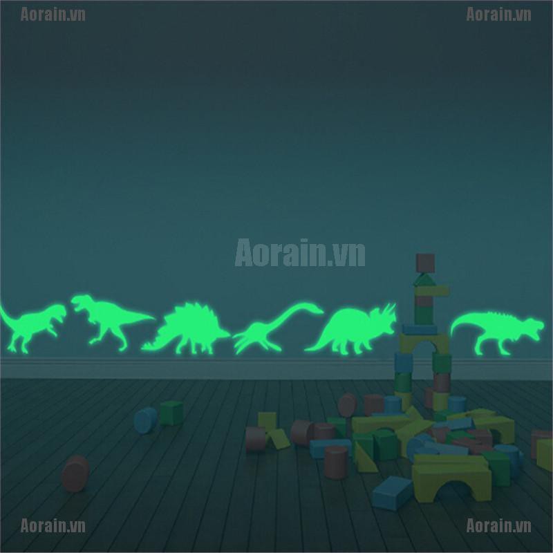 Set 9 Sticker Dán Tường Hình Khủng Long Dạ Quang Độc Đáo
