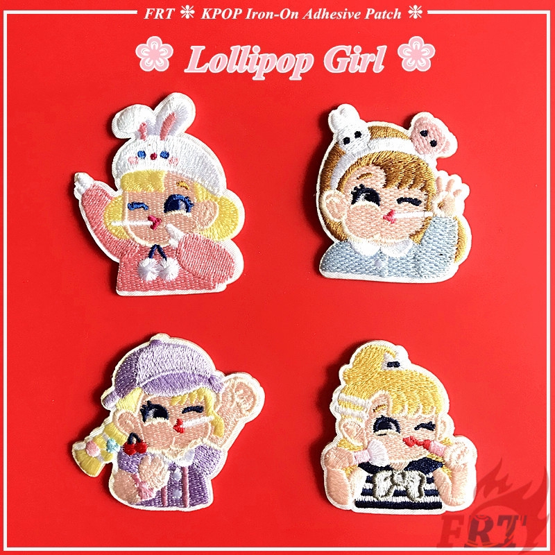 Set 1 / 4 Sticker Ủi Thêu Hình Kẹo Mút Dễ Thương