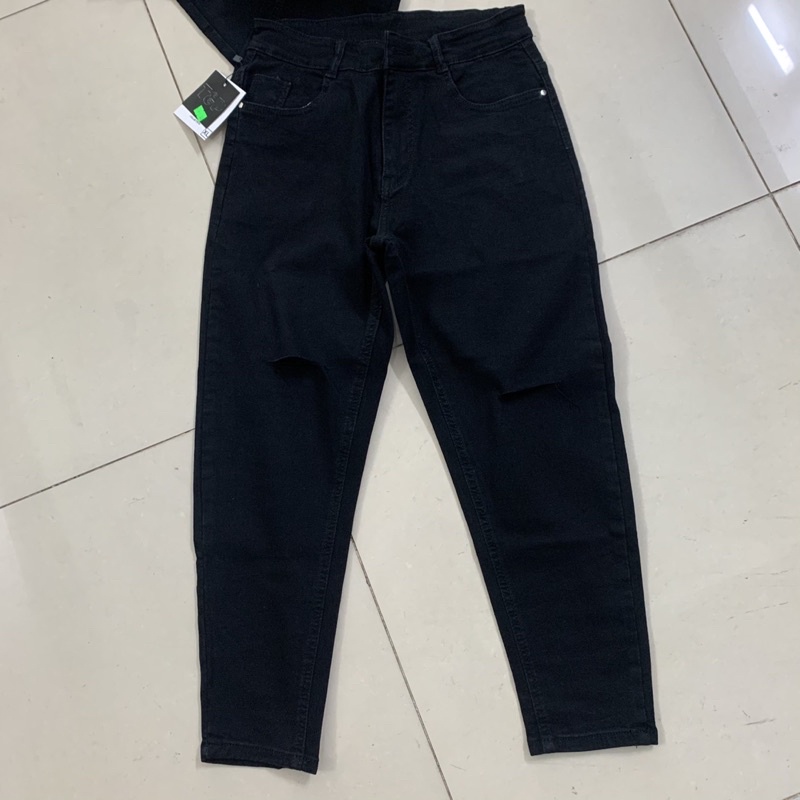 Quần baggy nữ, quần jean đen bigsize 62-100kg, vải co giãn 4 chiều