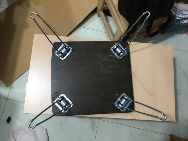 Bàn xếp gọn mini 40cmx37cmx30cm gỗ cao cấp, chân sắt | BigBuy360 - bigbuy360.vn