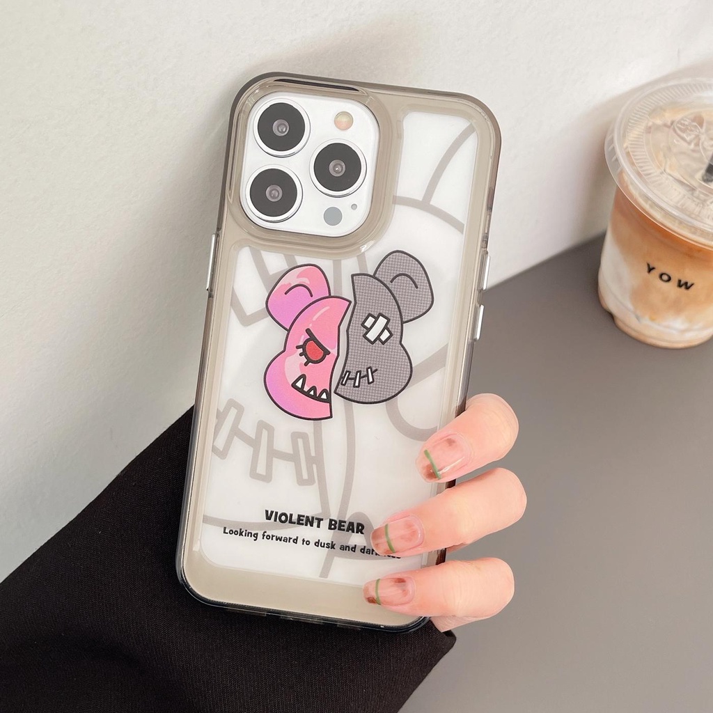 Ốp Điện Thoại Silicon Tpu Mềm Trong Suốt In Hình Gấu Hoạt Hình Cho iphone 13 12 11 pro max x xr xsmax 7/8plus