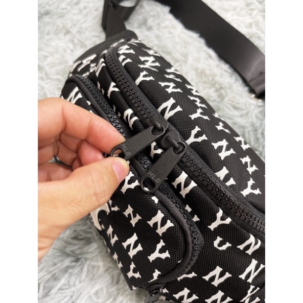 | ẢNH THẬT | Túi bao tử nam nữ  M L B B438 MONOGRAM WAIST BAG BLACK KÈM TÚI NHỎ
