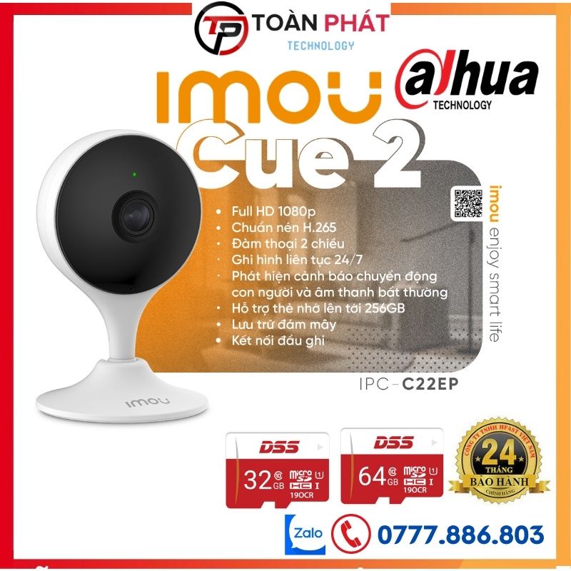 Camera wifi imou C22P 2M Cue Chính hãng, camera an ninh trong nhà full HD giá rẻ của Công ty của Dahua | BigBuy360 - bigbuy360.vn