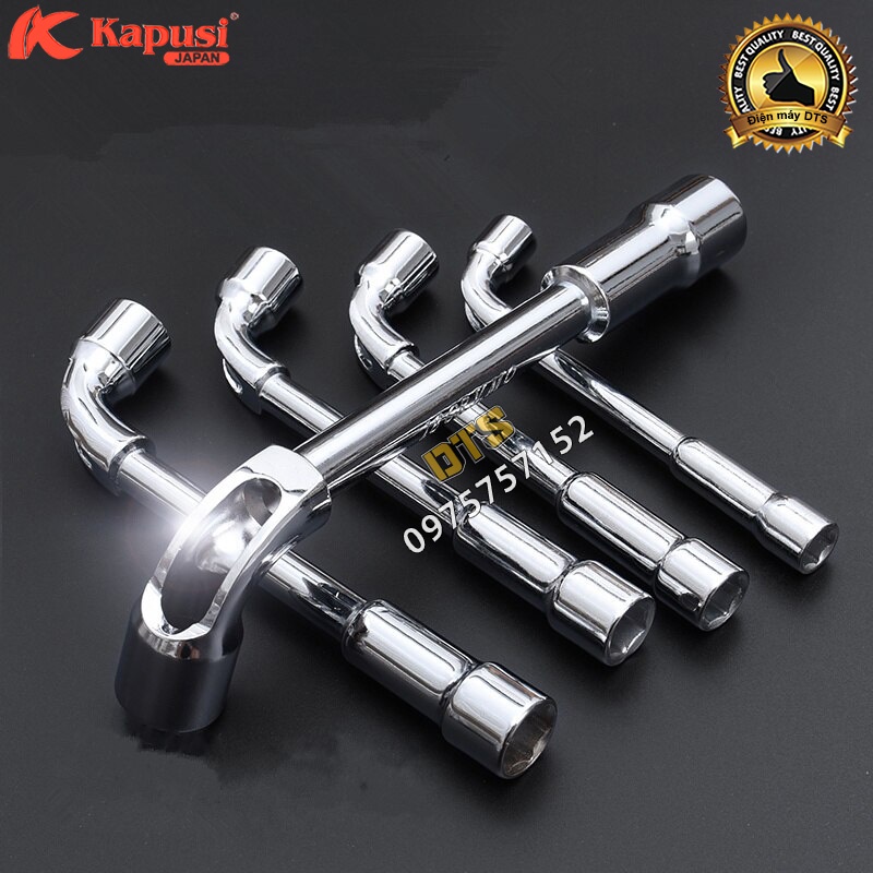 Cần điếu lỗ Nhật Kapusi 6-19mm, khóa ống điếu 2 đầu, tay vặn chữ L, cờ lê chữ L có lỗ đầu lục giác thép CR-V cao cấp