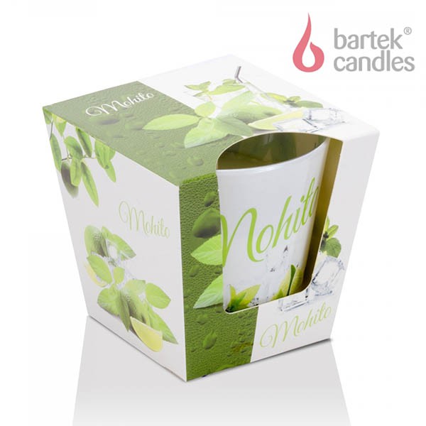 Ly nến thơm Bartek Candles BAT7990 Mohito Raspberry 115g (Hương bạc hà)