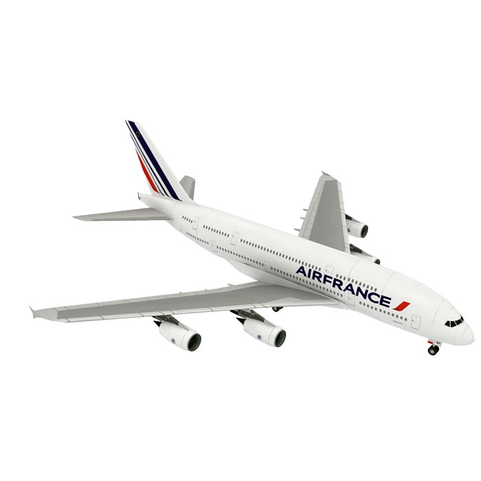 Mô hình giấy 3D  máy bay Air France Airbus A380
