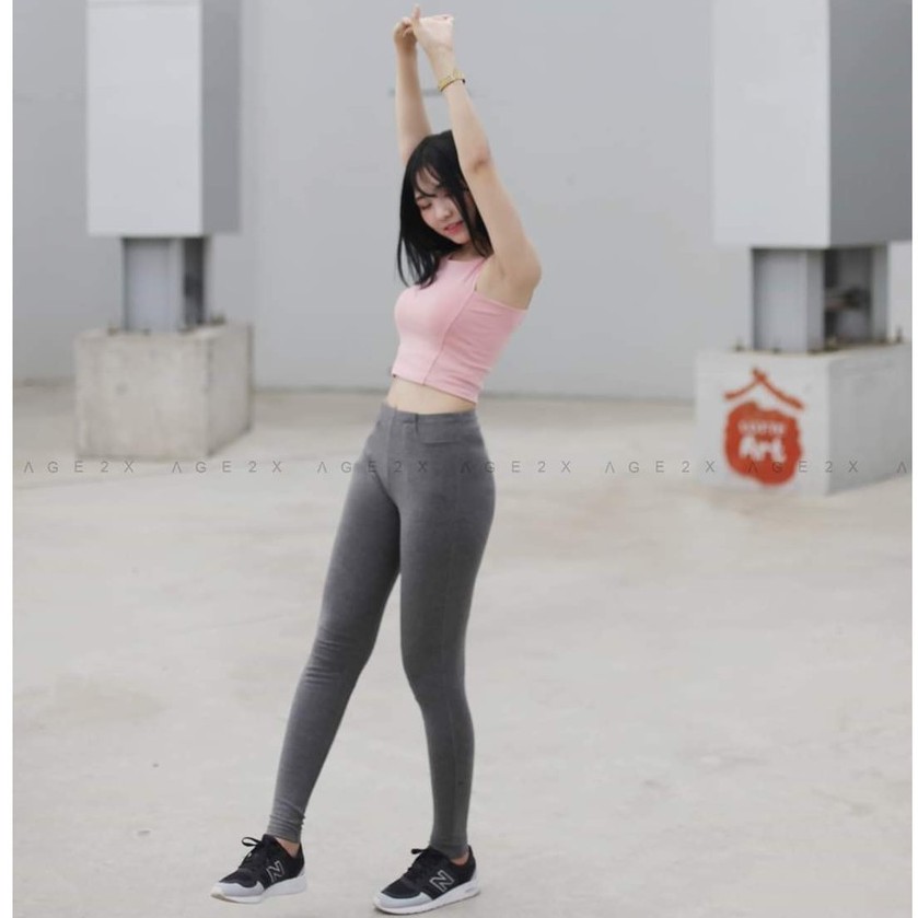 Quần legging trơn nữ Đen và Xám AGE2X hàng VNXK đạt tiêu chuẩn chất lượng cao | BigBuy360 - bigbuy360.vn