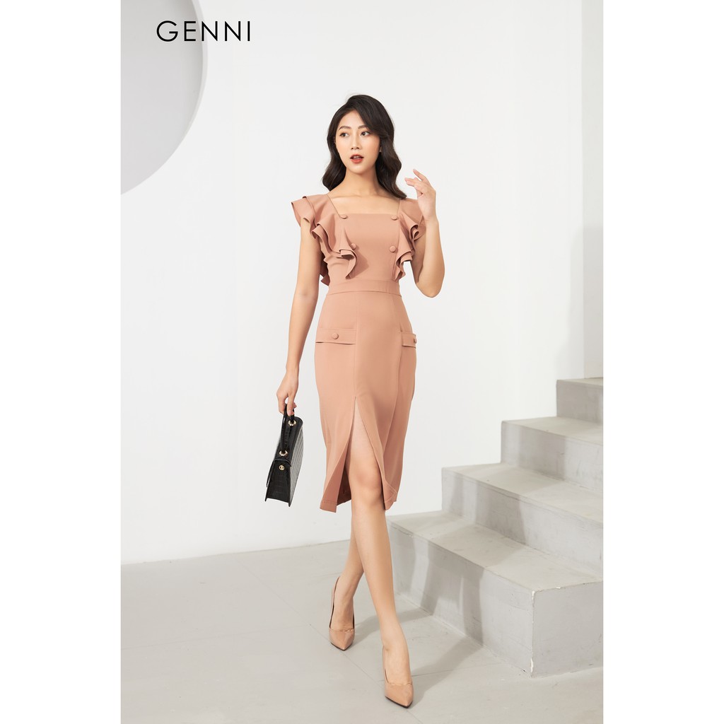 [Mã FAMALLT5 giảm 15% đơn 150k] Váy tay bèo thắt eo hai bên GV005 - Genni | BigBuy360 - bigbuy360.vn