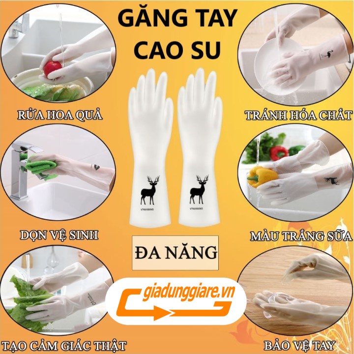 ĐÔI GĂNG TAY HƯƠU cao su siêu dai siêu bền dùng đa năng rửa chén bát làm vườn không bị nhiễm bẩn chống nước tuyệt đối