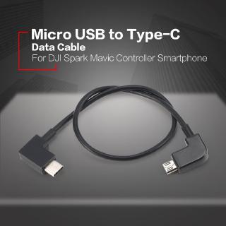 Dây cáp truyền dữ liệu chuyển đổi cổng Micro USB sang Type-C cho điện thoại và điều khiển từ xa DJI Spark Mavic