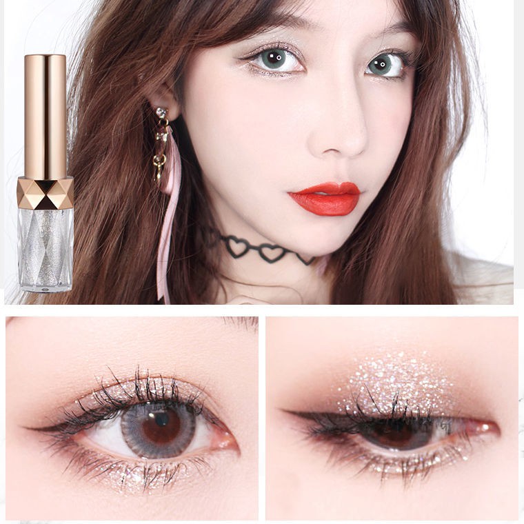 Bảng Phấn Mắt Bóng Lưu vực [The same style of Douyin Net Red] Liquid Eyeshadow High Pearlescent Lying Silkworm Pen Diamond Unicorn Lazy