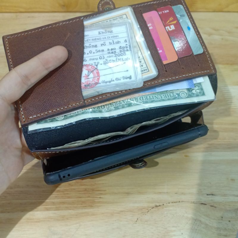 Ví dài handmade da thật mã vidai01 HÀNG NEW