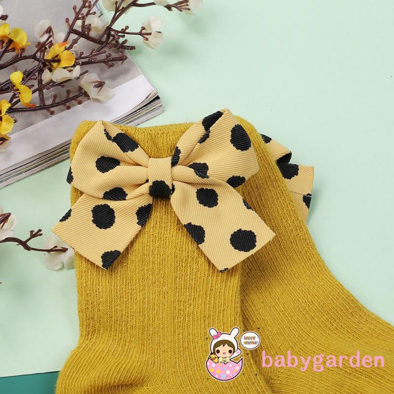 Vớ cổ cao phủ mắt cá chống trượt đính nơ cho bé gái 1-5 tuổi