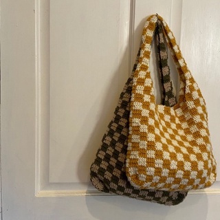 [Ảnh thật hình cuối]Túi len caro handmade