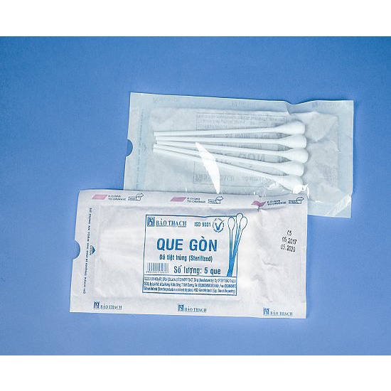 Que bông gòn tiệt trùng Bảo Thạch cái đủ size rửa vết thương - tăm bông vô trùng trông phẫu thuật thẩm mỹ