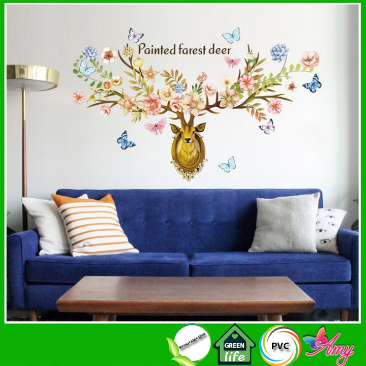 Tranh decal dán tường 3D dán phòng khách AmyShop DKN094