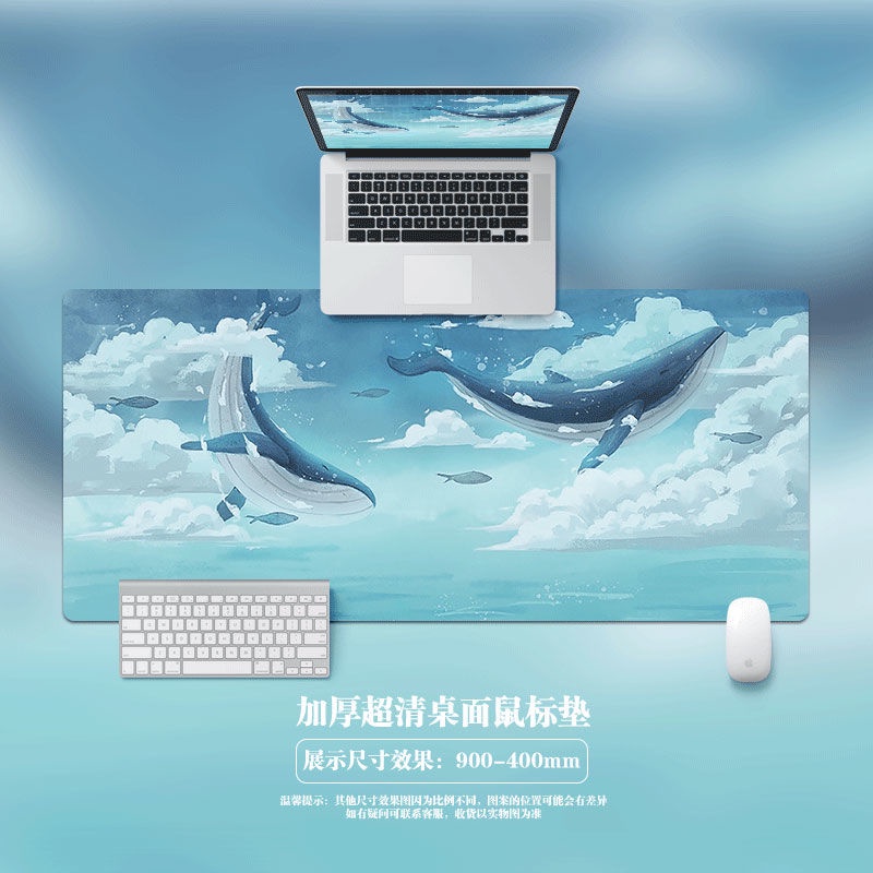 Tấm Lót Chuột Và Bàn Phím Họa Tiết Tranh Sơn Dầu Hoạt Hình Dễ Thương