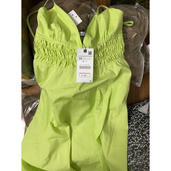 Váy 2 dây xanh zara dư xịn