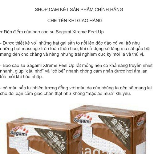 Bao cao su Siêu mỏng Sagami Xtreme FeelUp [10 Bao][CHÍNH HÃNG 100%] Bao cao su Gai Gân vòng thắt, thử ngay mới lạ