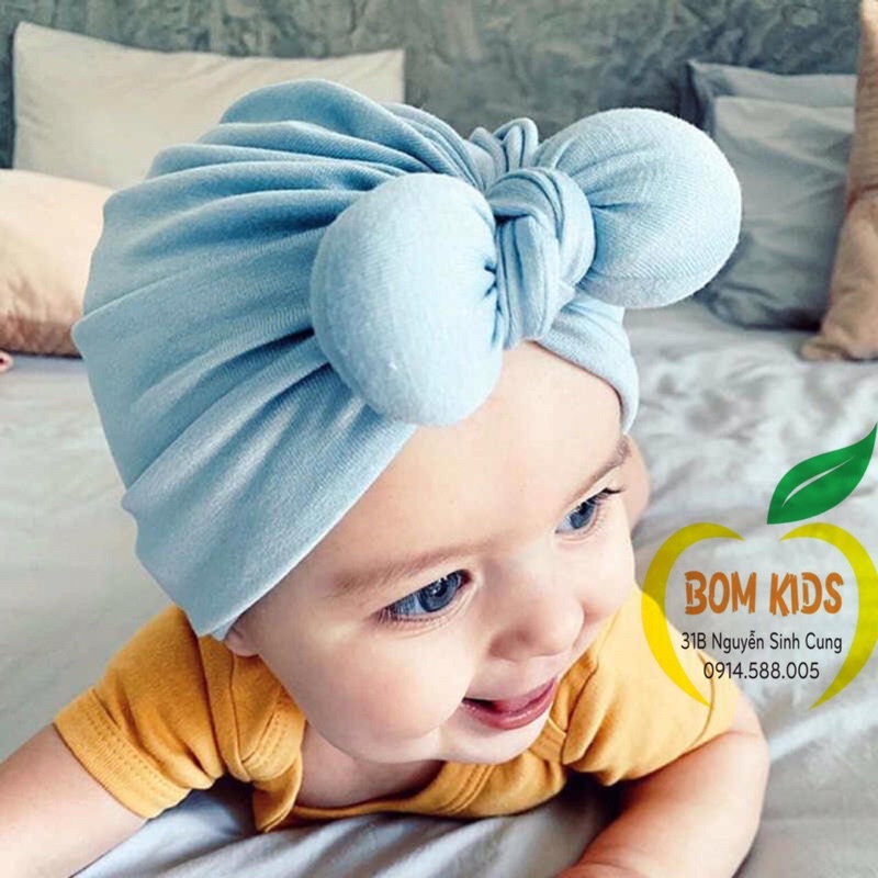 Mũ đội đầu chất liệu thun tuban cho bé cotton -saleoff 50%