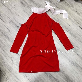 Đầm hở vai Today Style vải dày dặn D1419