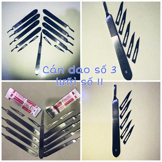 Cán dao mổ số 3 kèm 10 lưỡi dao mổ số 11