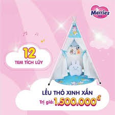 Lều Thỏ Merries Xinh Xắn Bằng Vải Cho Bé 120cm x 160cm