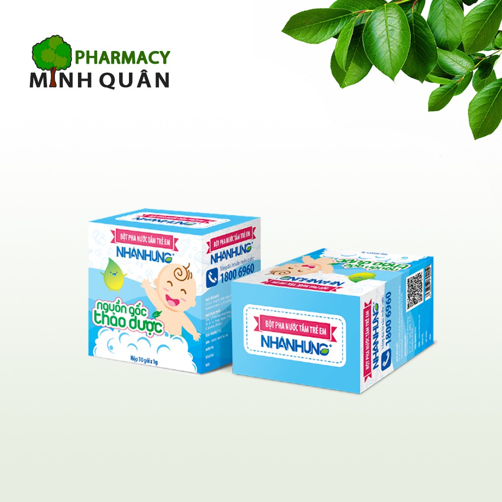 Bột Pha Nước Tắm Trẻ Em Nhân Hưng ⚡Chính Hãng⚡Giúp sạch da, kháng khuẩn,chống viêm, giảm ngứa cho trẻ_MINH QUÂN